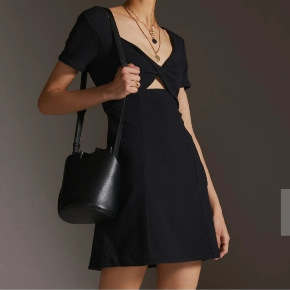 NWT Anthropologie Maeve Black Cutout Mini Dress